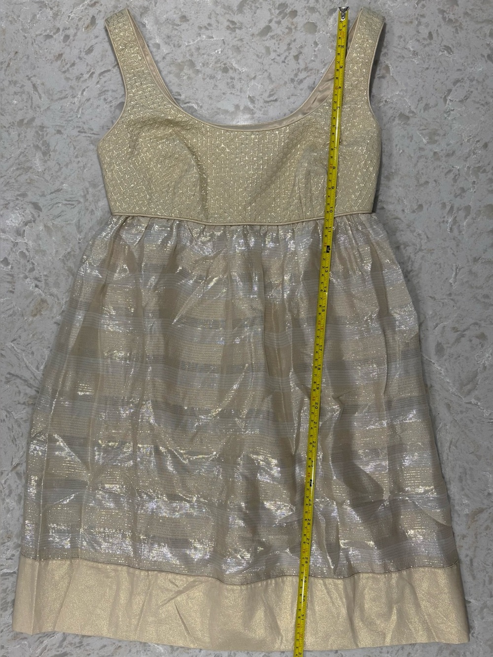 Diane von Furstenberg DVF Metallic Veni Mini Dress Gold Silver Size 2 NWOT